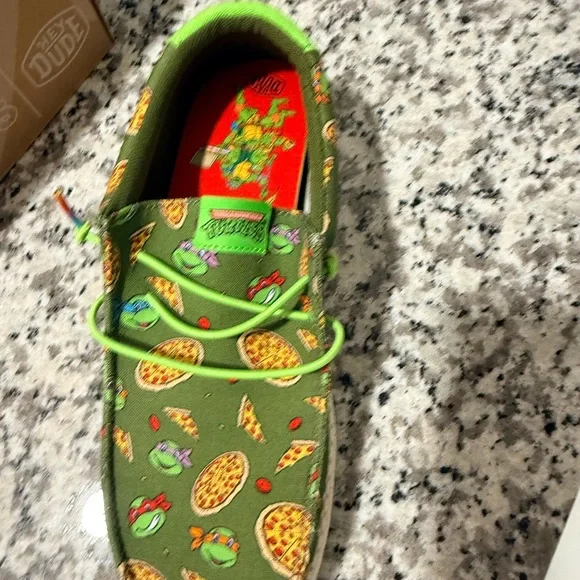 Boys Teenage Mutant Ninja Turtles Green Hey Dudes - Picture 3 of 7